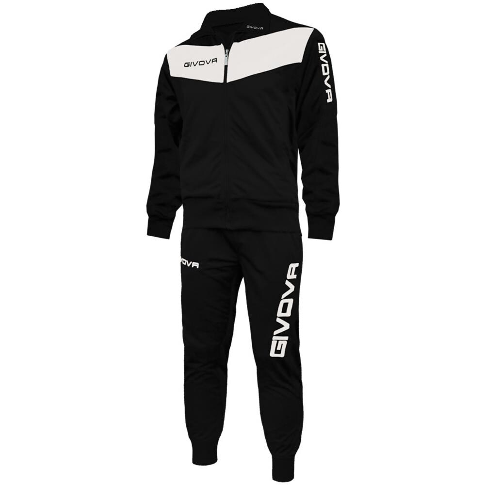 Tuta Visa Training Allenamento Calcio Running Sport Tracksuit Uomo Donna (nero / Bianco, L)  - Foto 2