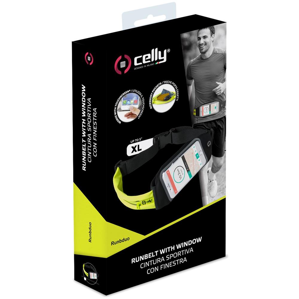 Runbelt Duo Custodia a Cintura Elastica per Smartphone 5" Taglia XL Colore Nero / Giallo - Foto 6