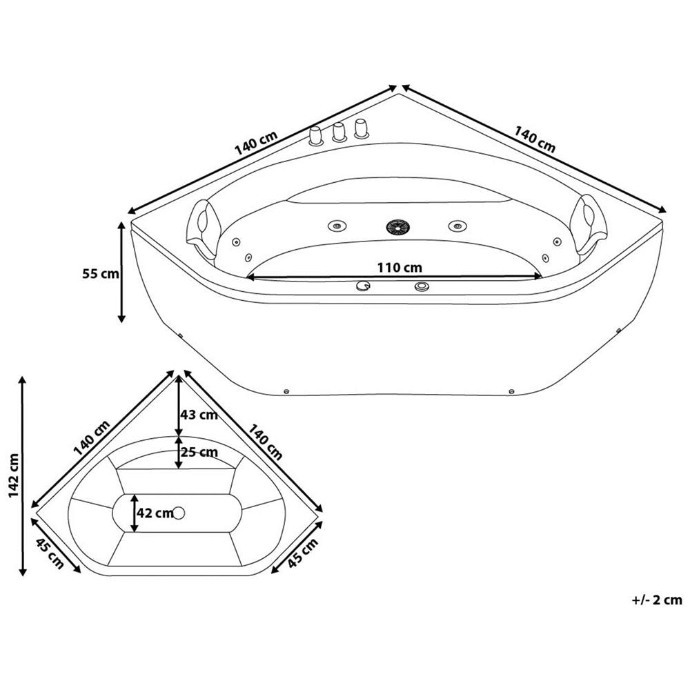 Vasca Da Bagno Idromassaggio Angolare Bianca Meves - Foto 6