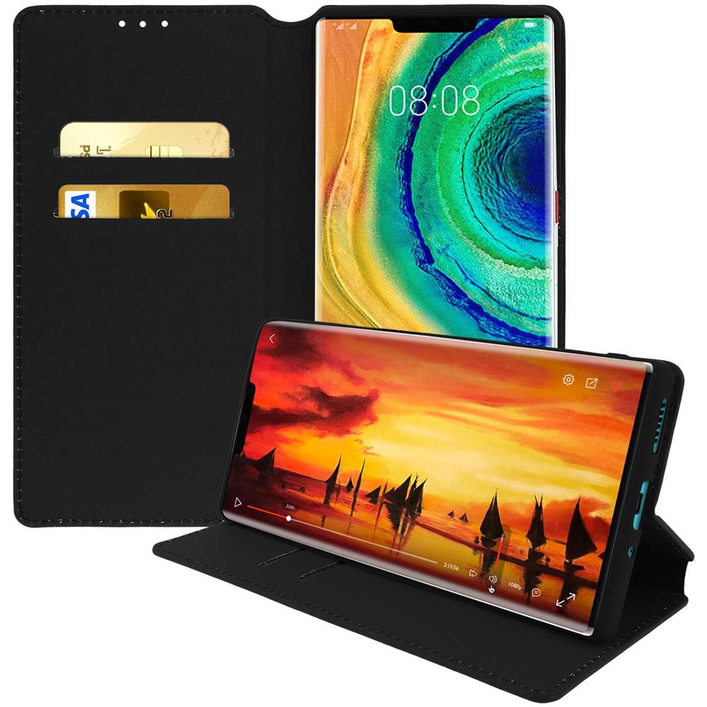 Custodia Per Huawei Mate 30 Pro Portacarte Copertina Magnetica Nera - Foto 2