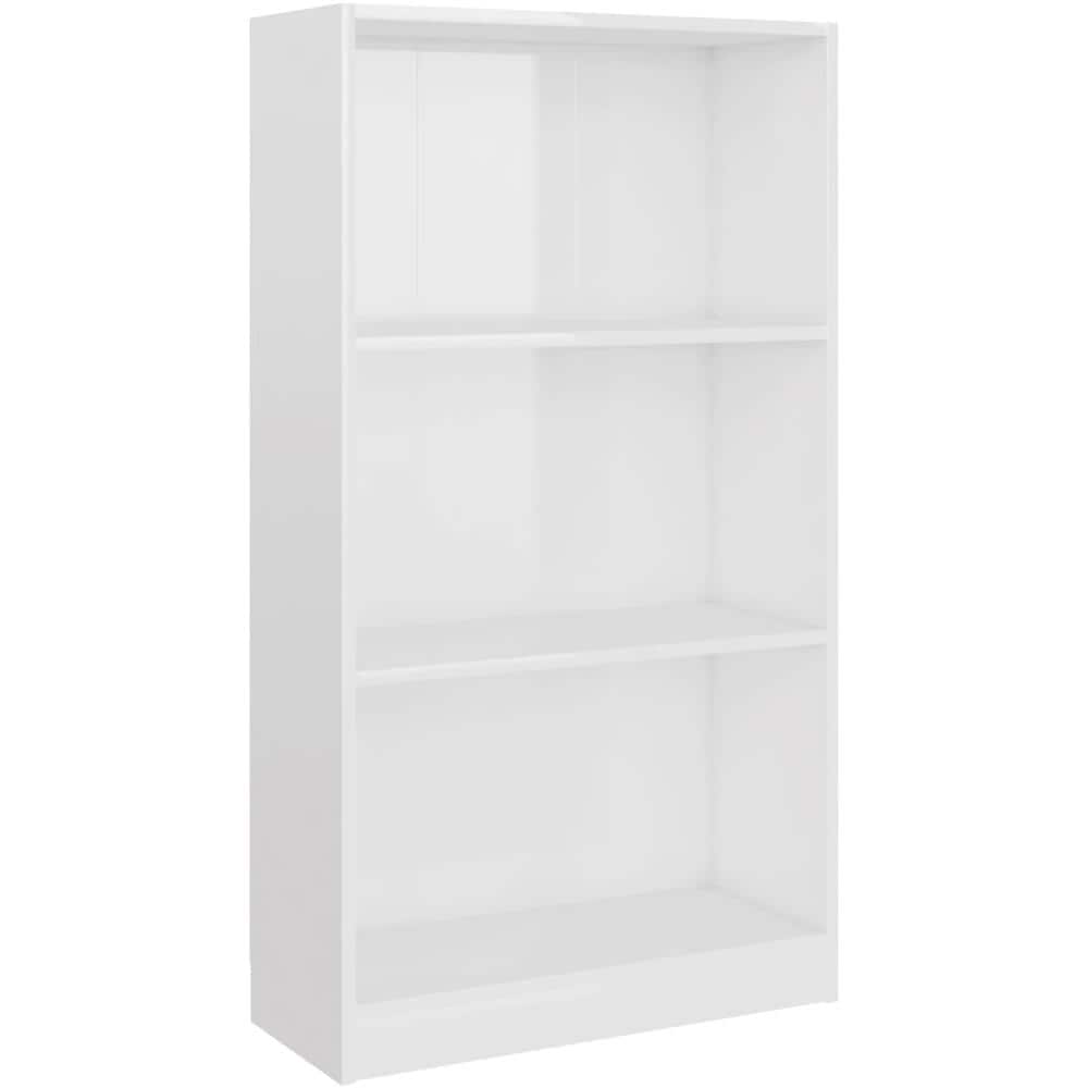 Libreria a 3 Ripiani Bianco Lucido 60x24x109 cm in Multistrato - Foto 1