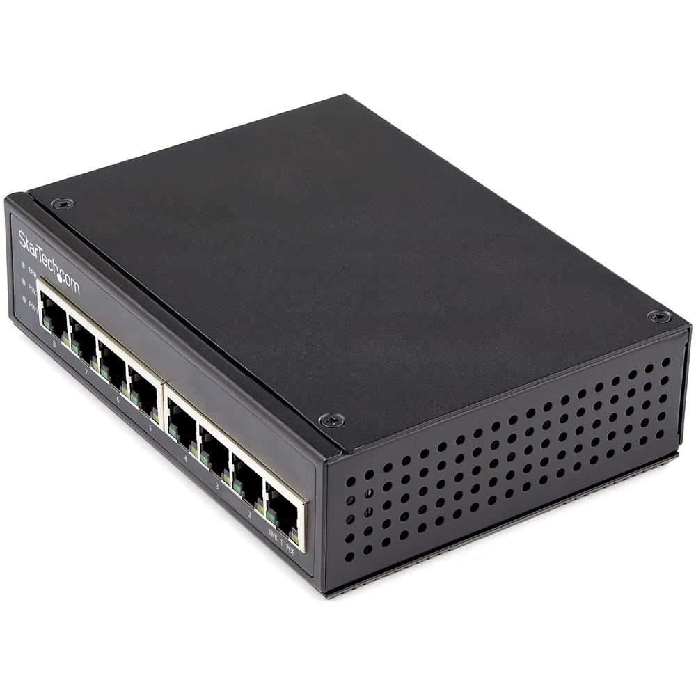Switch Ethernet 8 porte industriale - Power over Ethernet switch di rete Gigabit 30W - Commutatore di reta lan Gb non gestita - Robusta desktop switch 8x RJ45 PoE+ / IP-30 -40&deg;C a 75&deg;C - Foto 1
