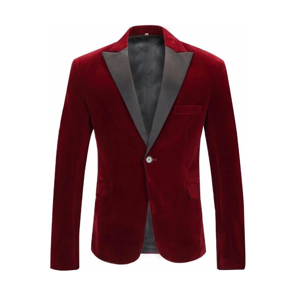 SLOWMOOSE - Autunno, Inverno, Completo Da Uomo In Velluto Per Il Tempo  Libero, Giacca Da Sposo, Giacca Da Cantante Slim Fit [ risvolto Sciallato  Bordeaux / Taglia Us M 40r] - ePRICE
