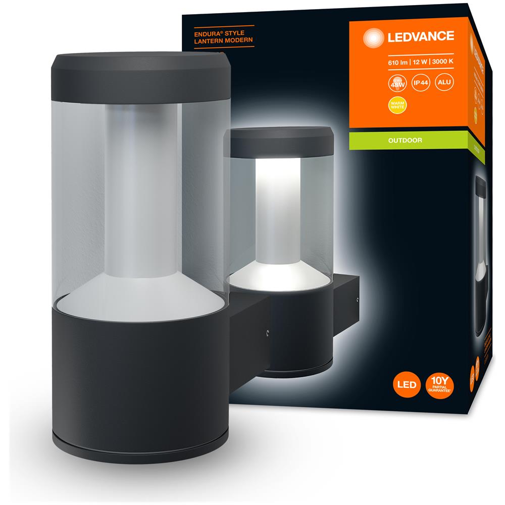 Endura Style Lantern Modern Lampada Da Parete Per Esterni 12w = 610lm - Grigio - Foto 10