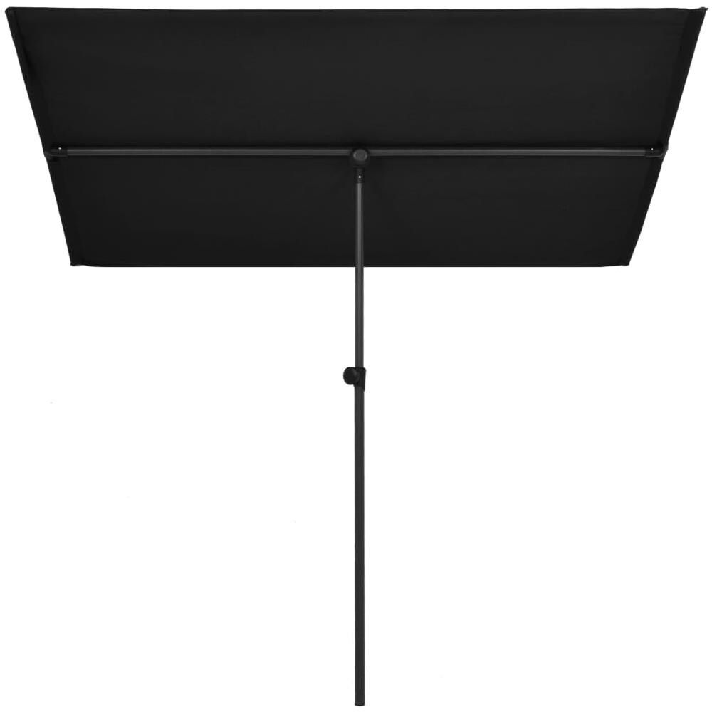 Ombrellone da Giardino con Palo in Alluminio 180x110cm Nero - Foto 2