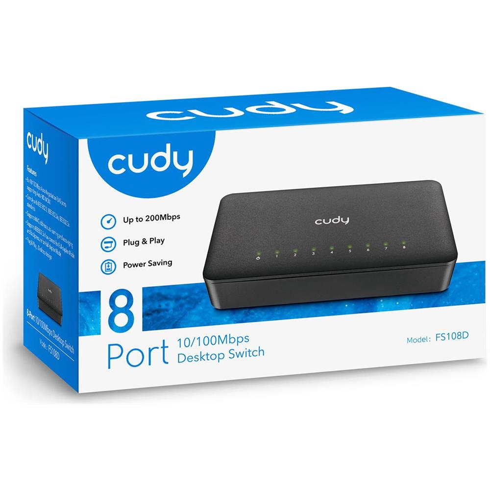 Switch 8p 10/100mbps 5p Fasteth Plastic Case Max 0.9w Unmanaged - Foto 2