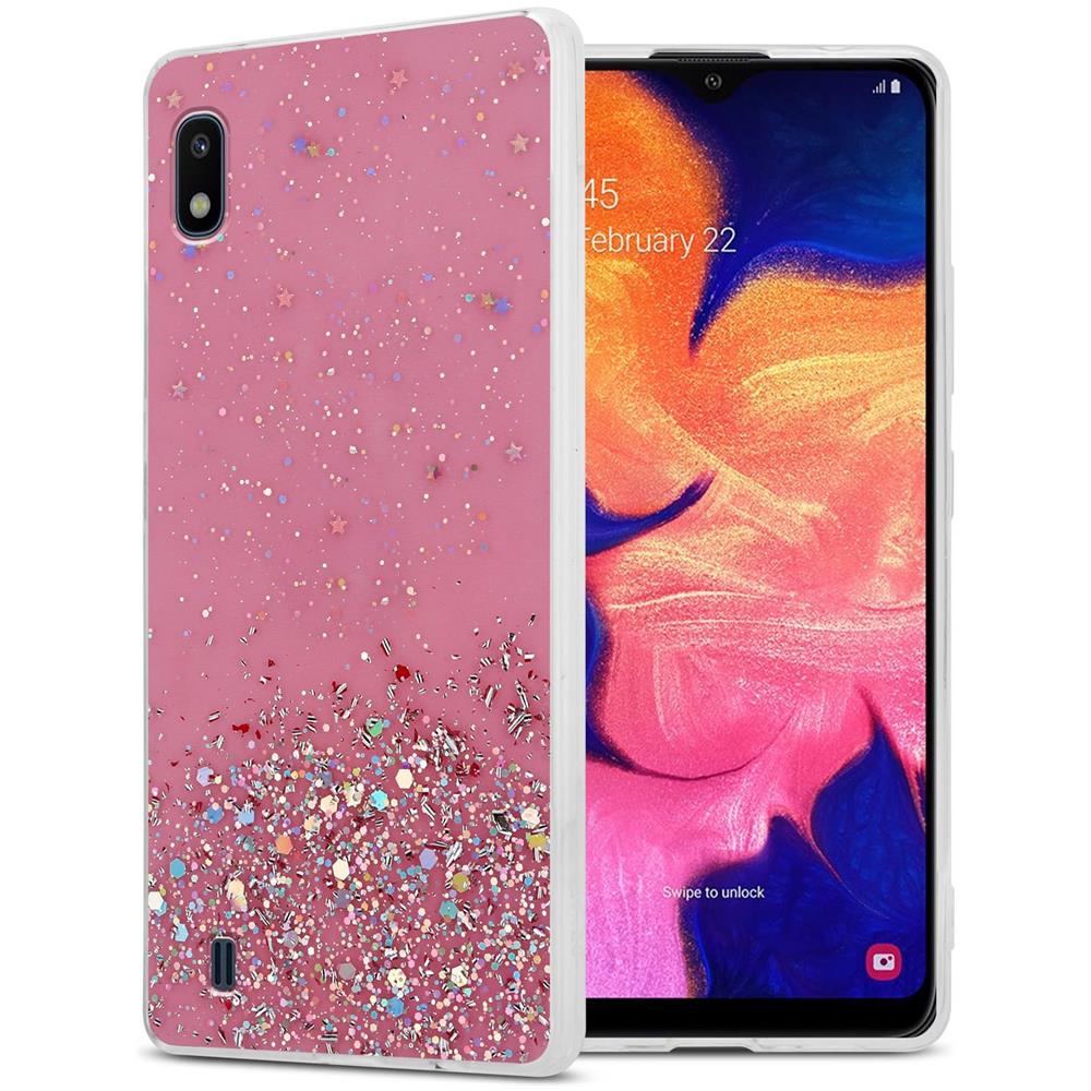 Custodia Compatibile Con Samsung Galaxy A10 / M10 In Rosa Con Glitter - Coperchio Protettivo In Silicone Tpu Flessibile Con Glitter Scintillanti - Foto 1