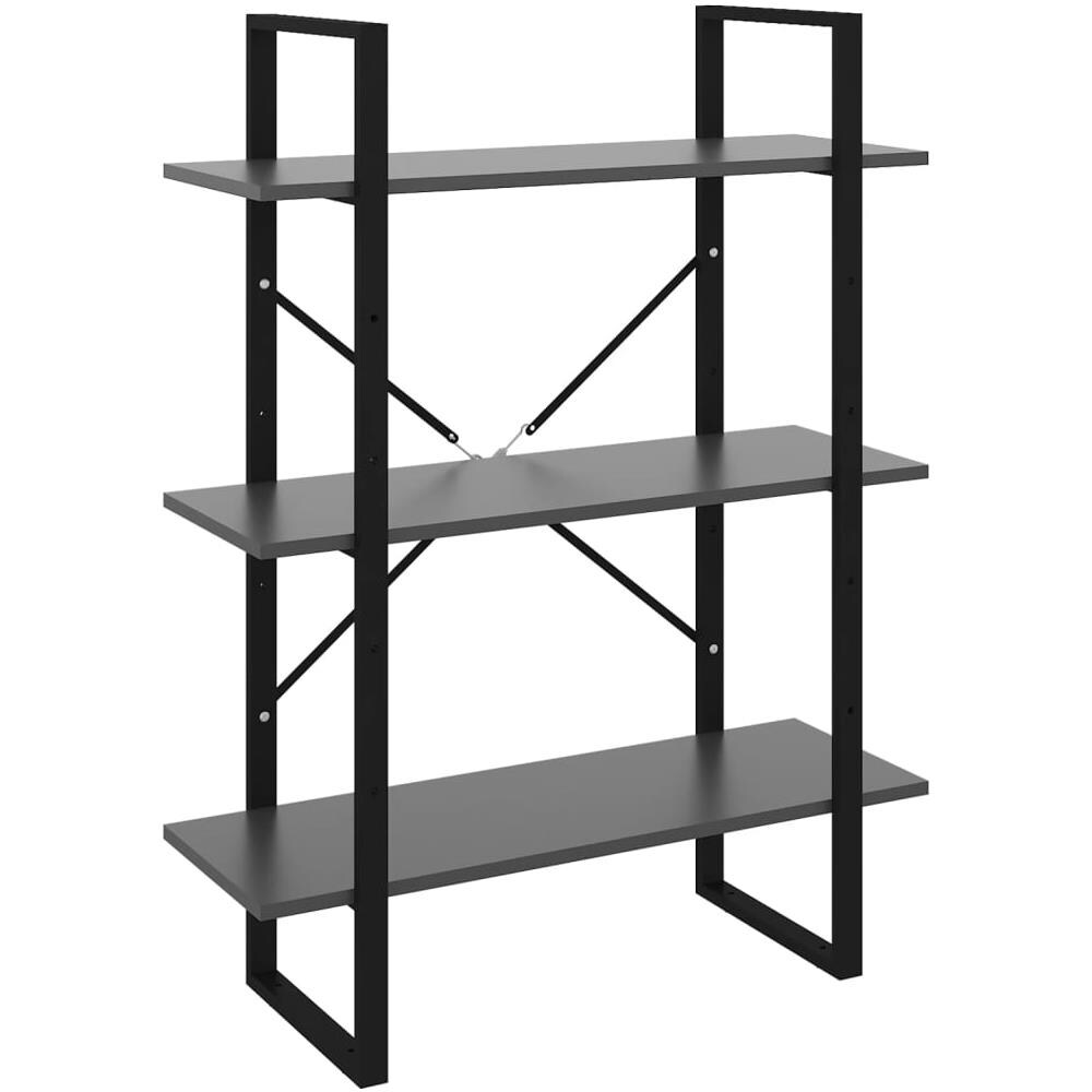 Libreria Grigia 80x30x105 cm in Legno Multistrato - Foto 1