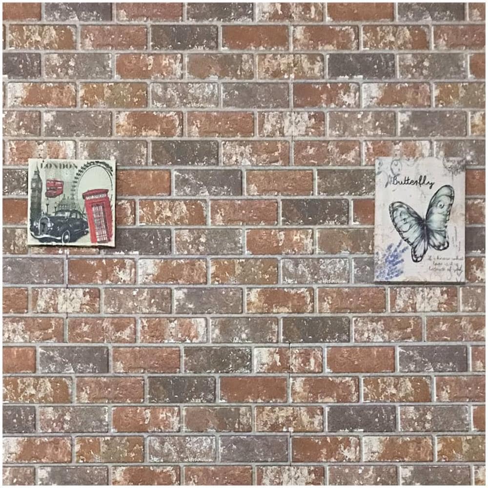 Pannelli Murali 3d Con Mattoni Marrone Scuro E Grigio 10 Pz Eps - Foto 3