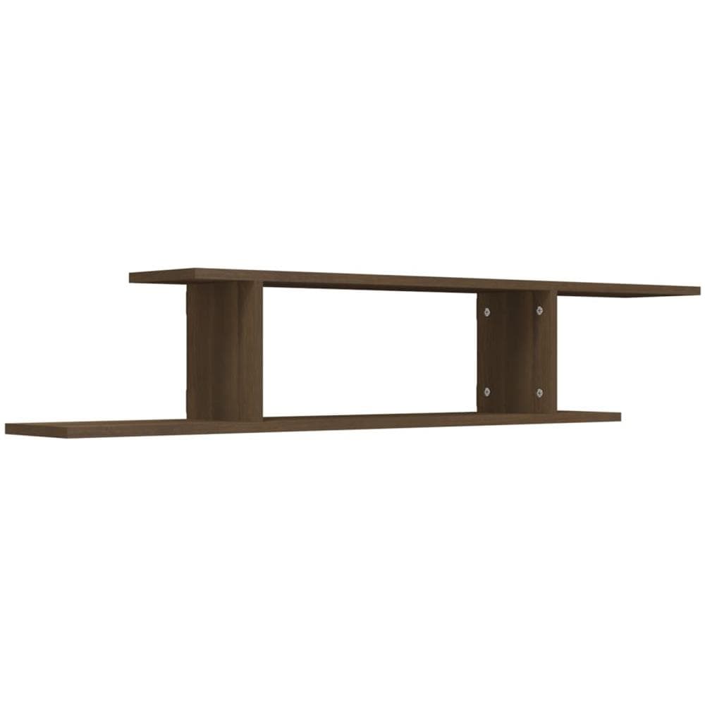 Scaffale Tv Parete Rovere Marrone 125x18x23cm Legno Multistrato - Foto 2