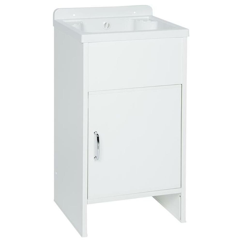 Mobile Mini Lavatoio Salvaspazio In Pvc Bianco Rocco 42x34xh82 Cm - Foto 2