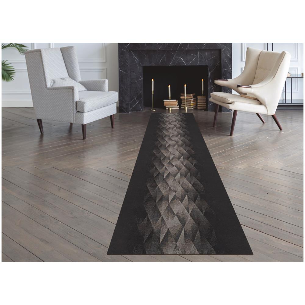 Tappeto Passatoia Tessuto Jacquard Linea Emozioni Disegno Diamante Nero 57x230 Nero - Foto 5