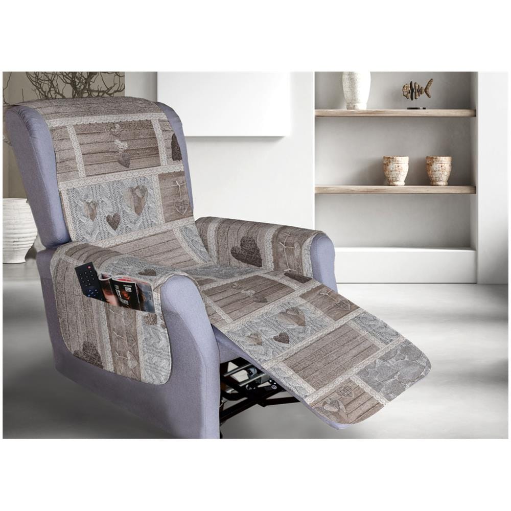 Copripoltrona Reclinabile Trapuntata Shabby Love Poltrona Relax Linea Pensieri Delicati Poltrona Beige - Foto 1