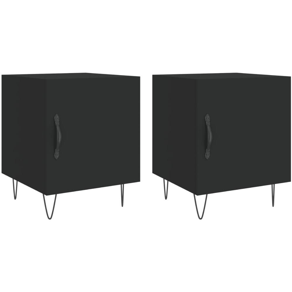 Comodini 2 Pz Neri 40x40x50 Cm In Legno Multistrato - Foto 2