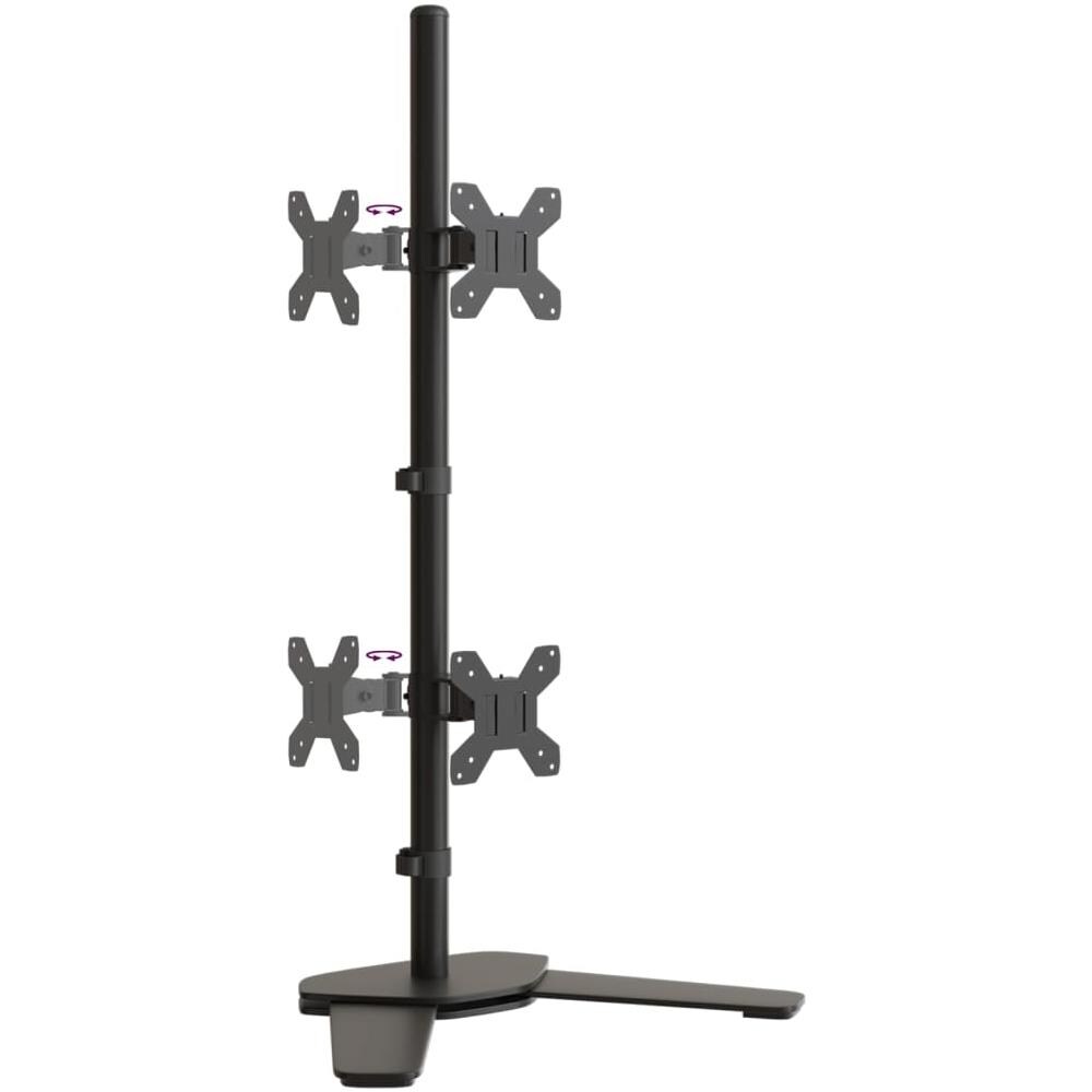 Supporto Per Monitor Doppio In Acciaio Nero Vesa 75/100 Mm - Foto 2