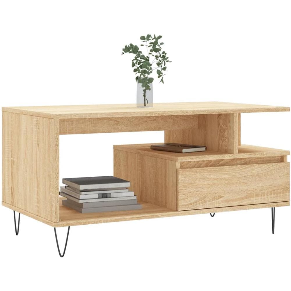 Tavolino Da Salotto Rovere Sonoma 90x49x45 Cm Legno Multistrato - Foto 3