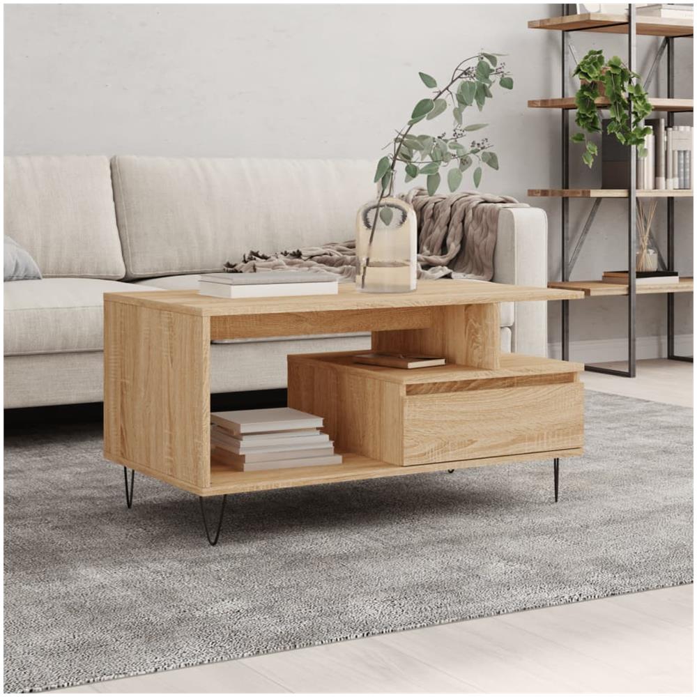 Tavolino Da Salotto Rovere Sonoma 90x49x45 Cm Legno Multistrato - Foto 1