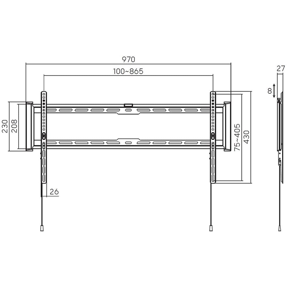 WT90F-235 Supporto TV a parete 2,29 m (90") Nero - Foto 7