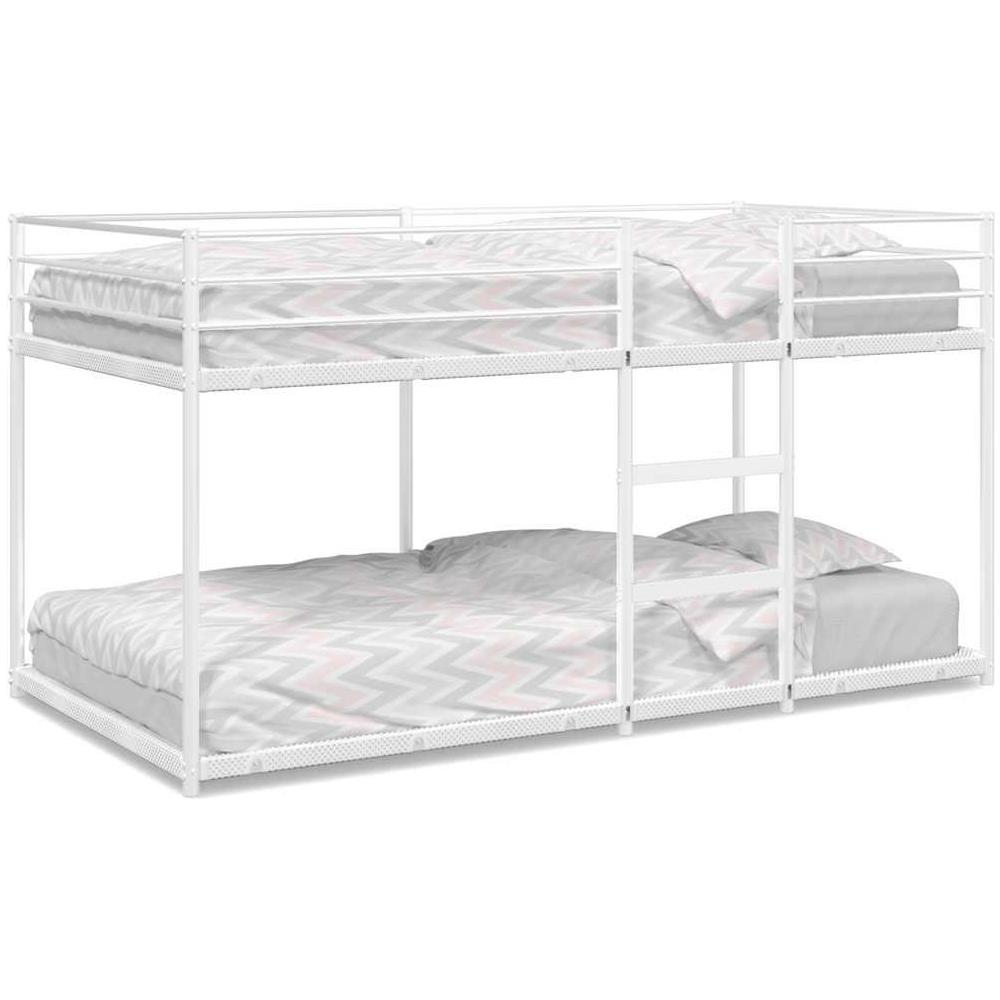 Letto a Castello senza Materasso Bianco 80x200 cm in Acciaio - Foto 1