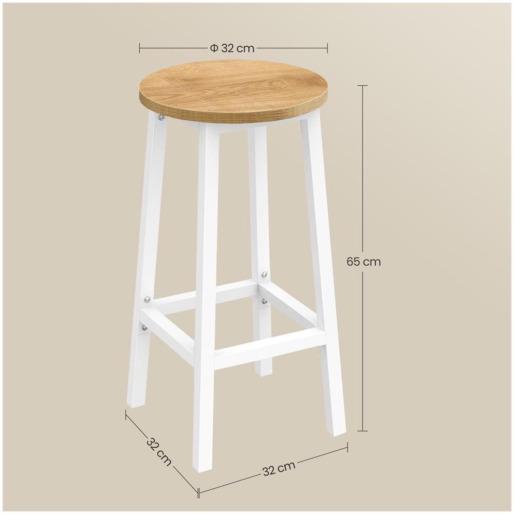 Sgabello da bar da cucina - Elegante rovere con gambe bianche - Foto 6
