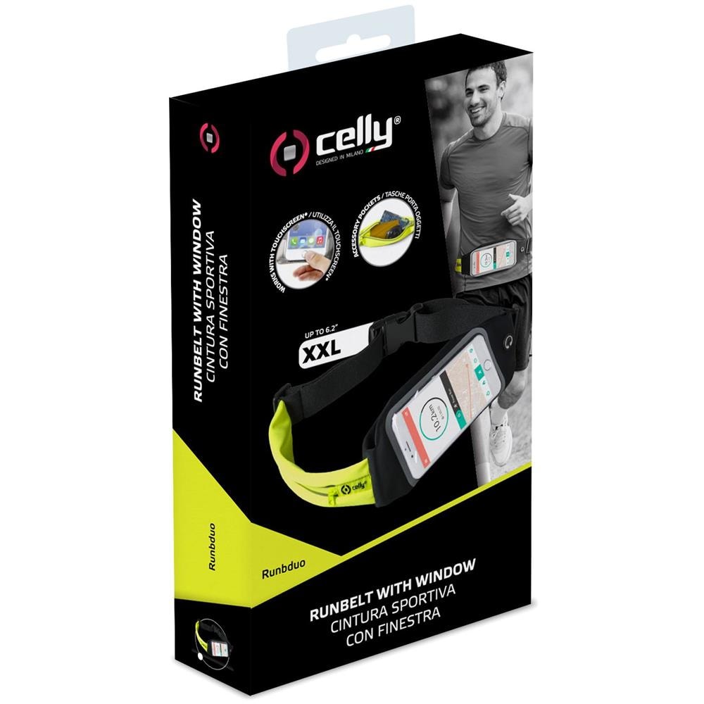 Runbelt Duo Custodia a Cintura Elastica per Smartphone 6.2" Taglia XXL Colore Nero / Giallo - Foto 5