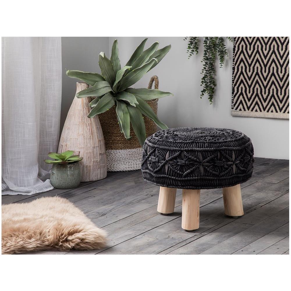 Sgabello In Cotone Grigio Antracite Mundra - Foto 2