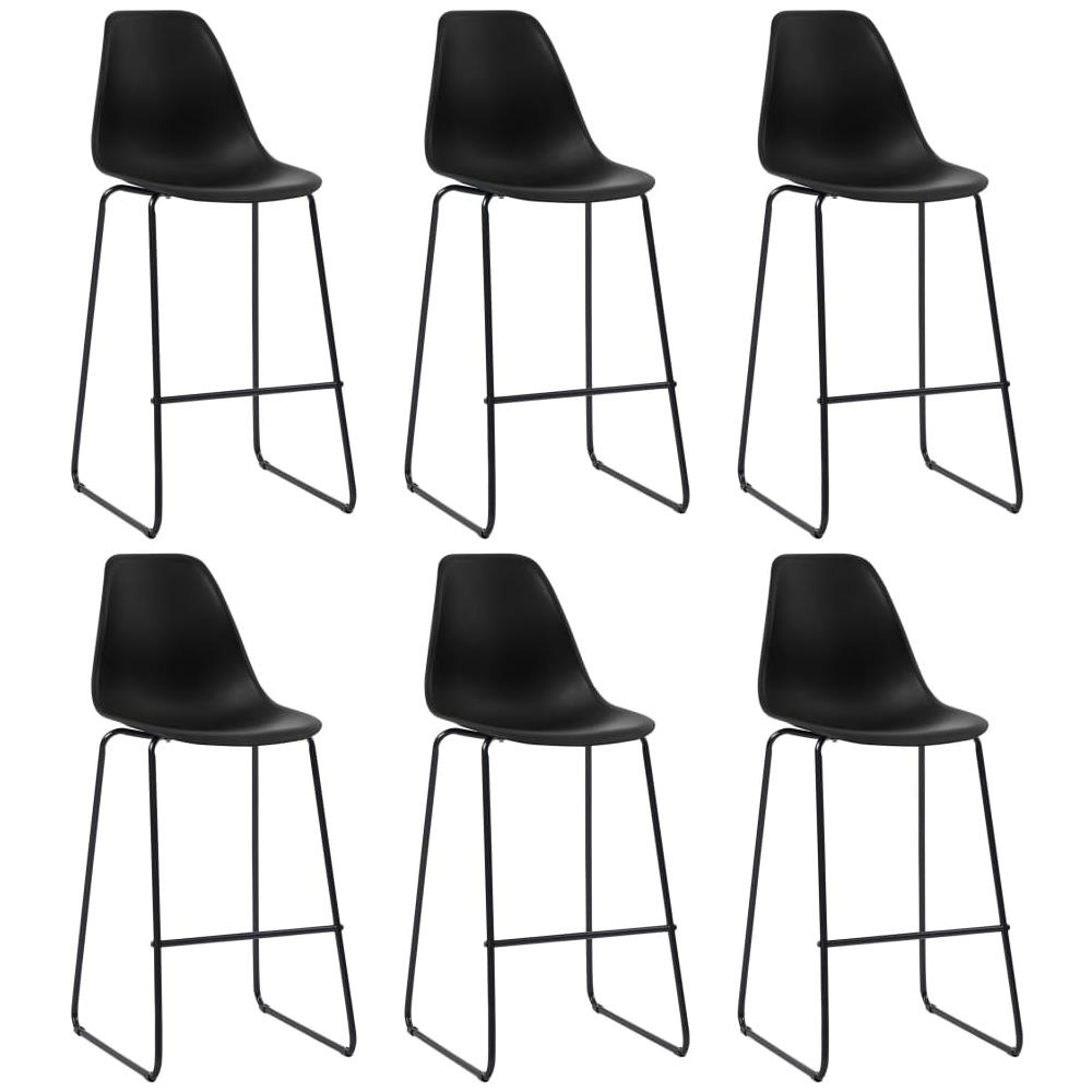 Sedie Da Bar 6 Pz Nere In Plastica - Foto 1