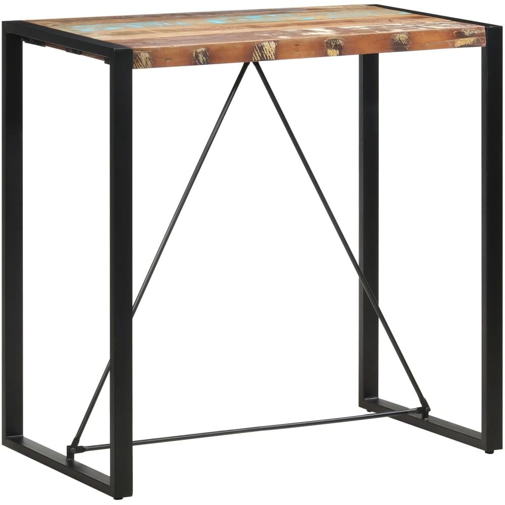 Tavolo Da Bar 110x60x110 Cm In Legno Massello Di Recupero - Foto 1