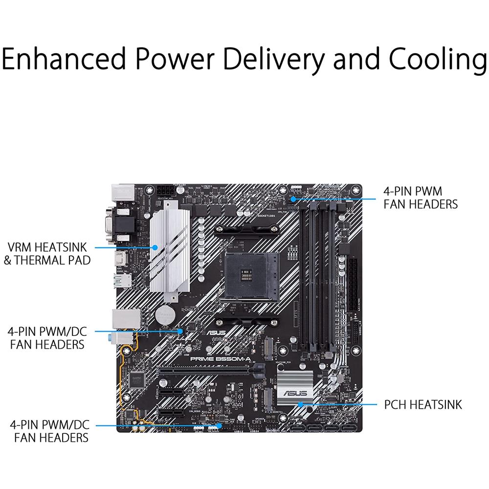 Scheda Madre Prime B550M-A Socket AM4 Chipset B550 Micro ATX - Foto 2