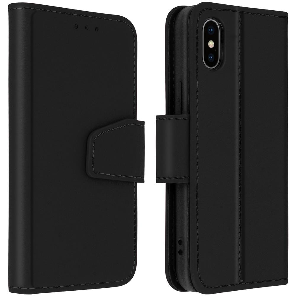 Custodia Iphone Xs Max Porta Carte In Pelle Funzione Stand Premium Nero - Foto 1