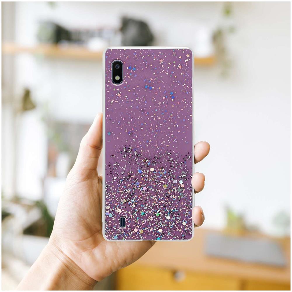 Custodia Compatibile Con Samsung Galaxy A10 / M10 In Viola Con Glitter - Coperchio Protettivo In Silicone Tpu Flessibile Con Glitter Scintillanti - Foto 8