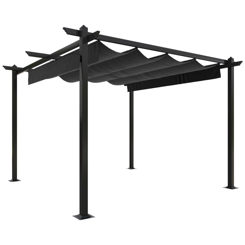 Pergola Da Giardino Con Tetto Retrattile 3x3 M Antracite - Foto 2