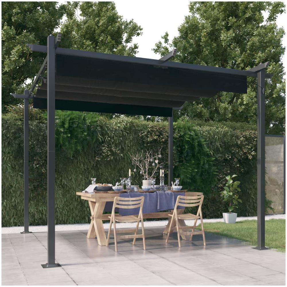 Pergola Da Giardino Con Tetto Retrattile 3x3 M Antracite - Foto 1
