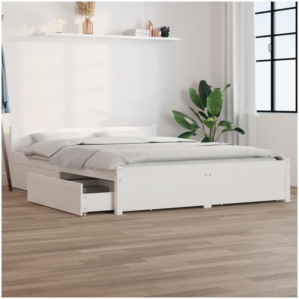 Giroletto Con Cassetti Bianco 140x190 Cm - Foto 1