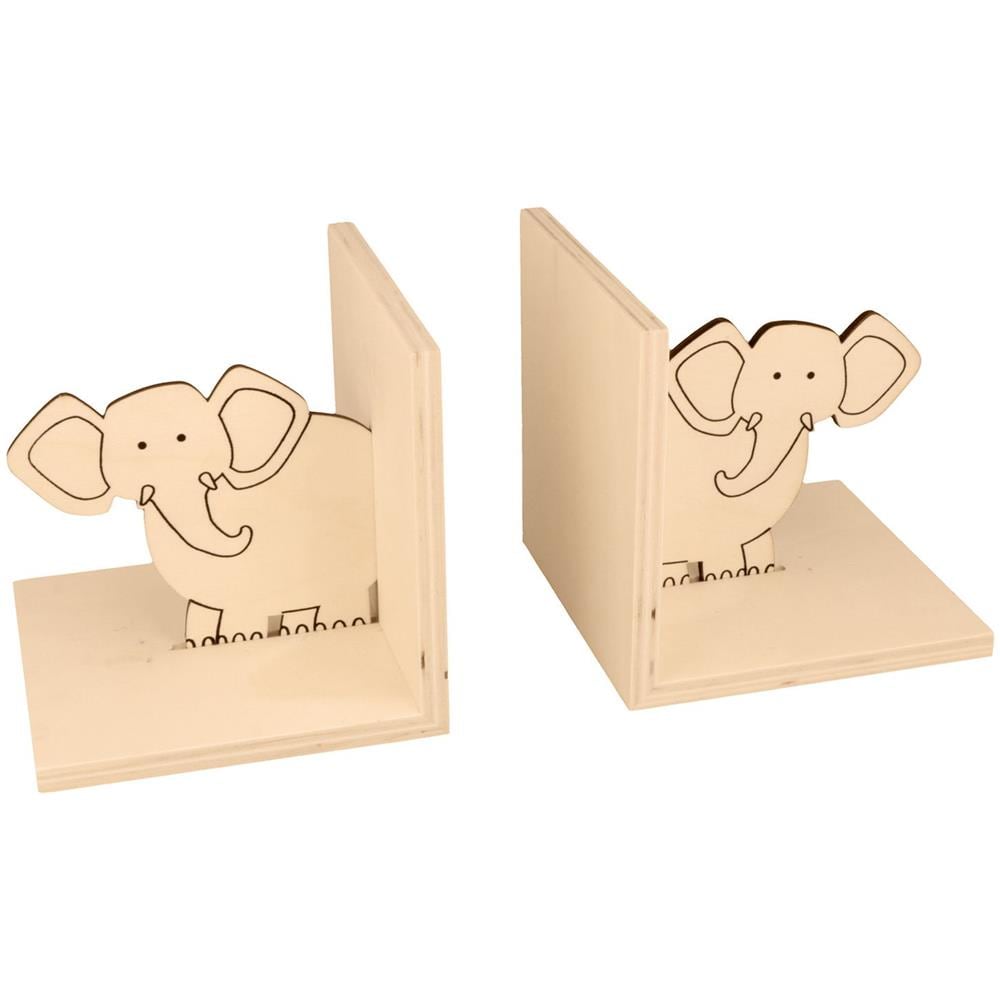 2 Fermalibri In Legno Elefante - Foto 1