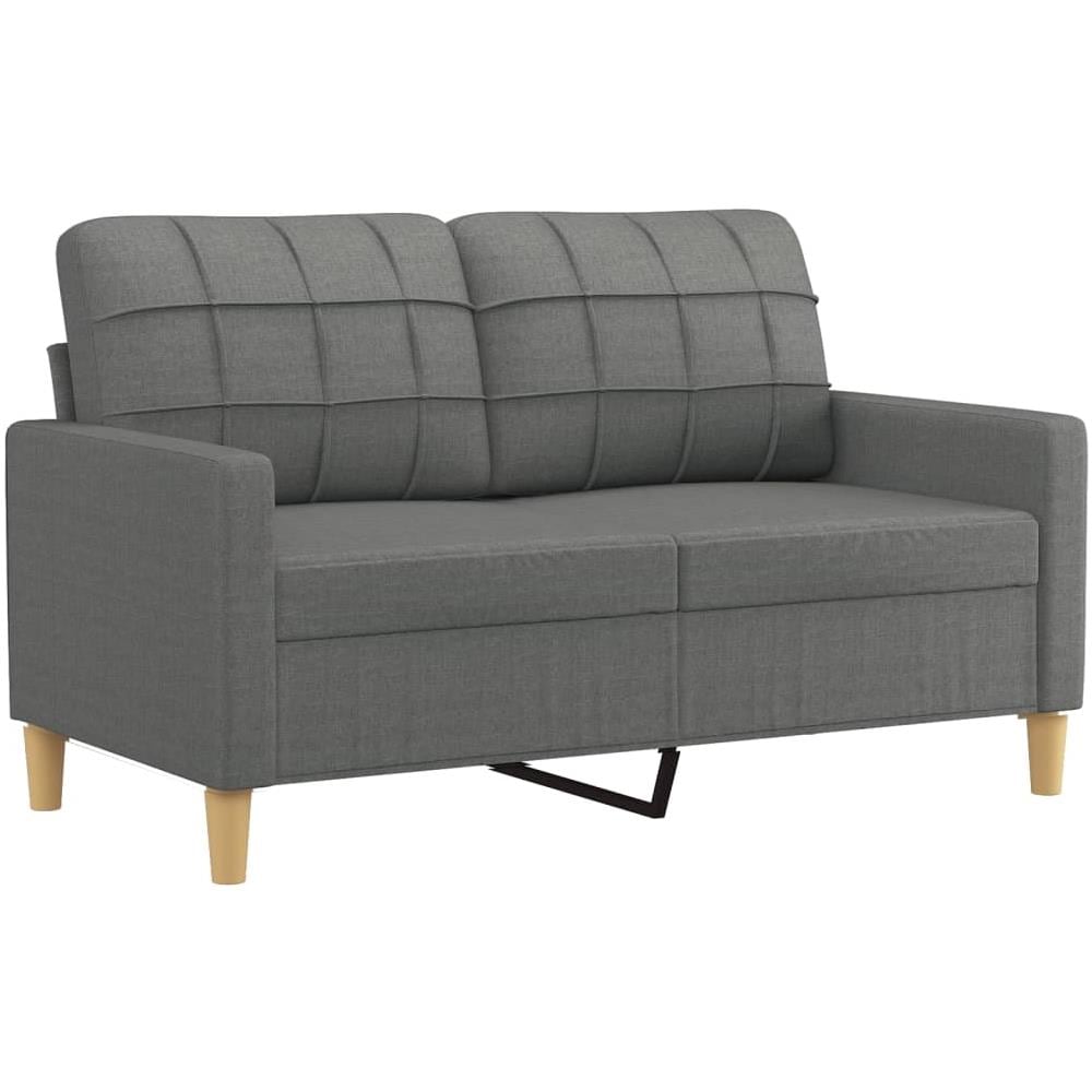 Set Di Divani 2 Pz Con Cuscini Grigio Scuro In Tessuto - Foto 3