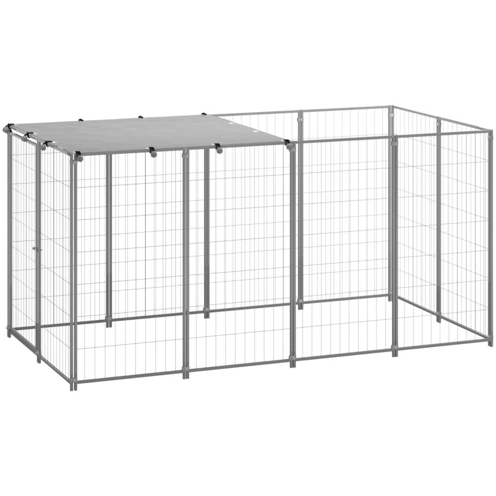 Gabbia Per Cani Argento 2,42 M In Acciaio - Foto 1