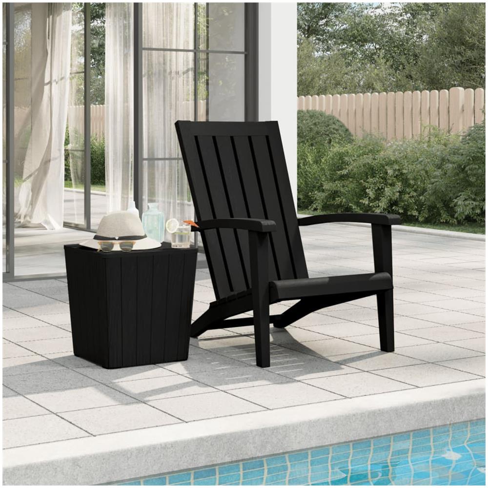 Sedia Adirondack da Giardino in Polipropilene Nero - Foto 1