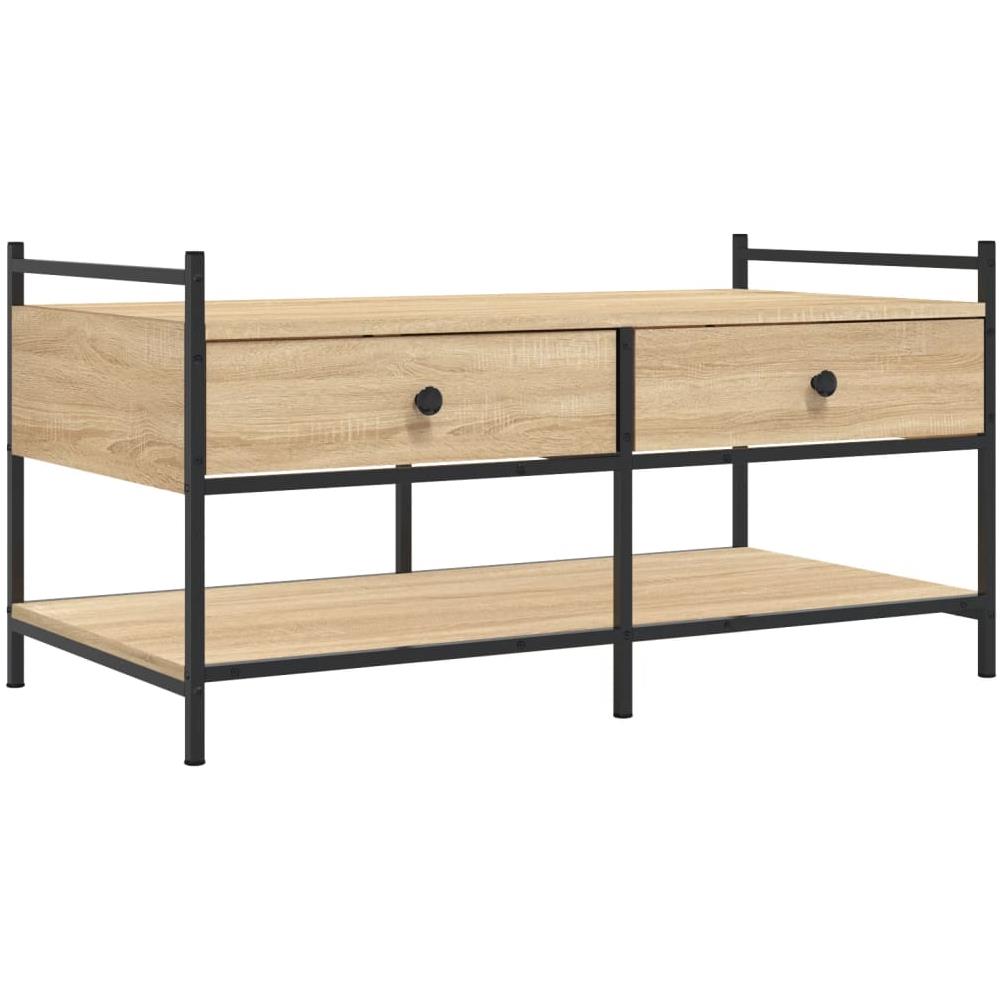 Tavolino Da Salotto Rovere Sonoma 99x50x50cm Legno Multistrato - Foto 2