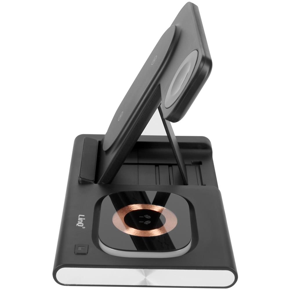 Stazione Di Ricarica 3 In 1 Iphone Magsafe 15w, Airpods, Apple Watch Linq Nero - Foto 1