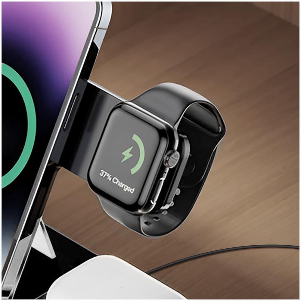 Stazione Di Ricarica 3 In 1 Iphone Magsafe 15w, Airpods, Apple Watch Linq Nero - Foto 4