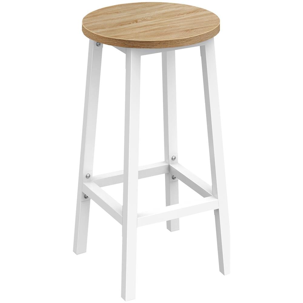 Sgabello da bar da cucina - Elegante rovere Sonoma con gambe bianche CODICE 2906 - Foto 1