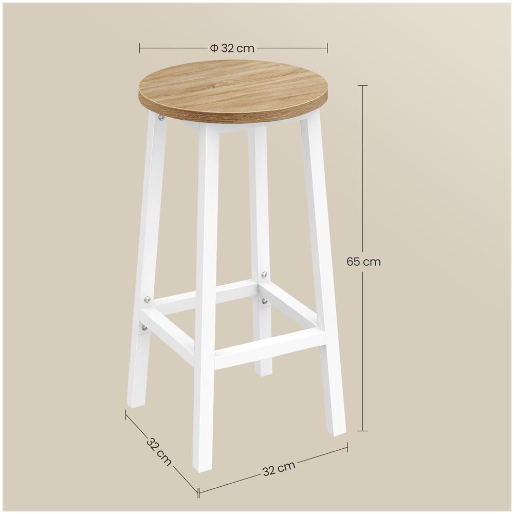 Sgabello da bar da cucina - Elegante rovere Sonoma con gambe bianche CODICE 2906 - Foto 6