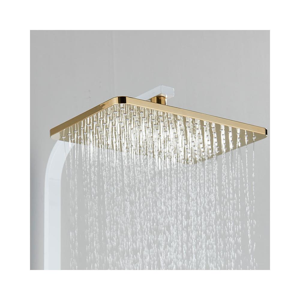 Colonna doccia, Blackswan, tipo M136, modello regolabile bianco /oro, con bocca girevole, doccia ad alta pressione e display digitale, misura 120 cm - Foto 4