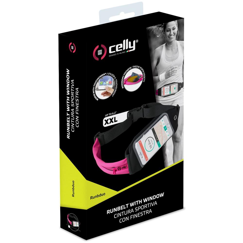 Runbelt Duo Custodia a Cintura Elastica per Smartphone 6.2" Taglia XXL Colore Nero / Rosa - Foto 6
