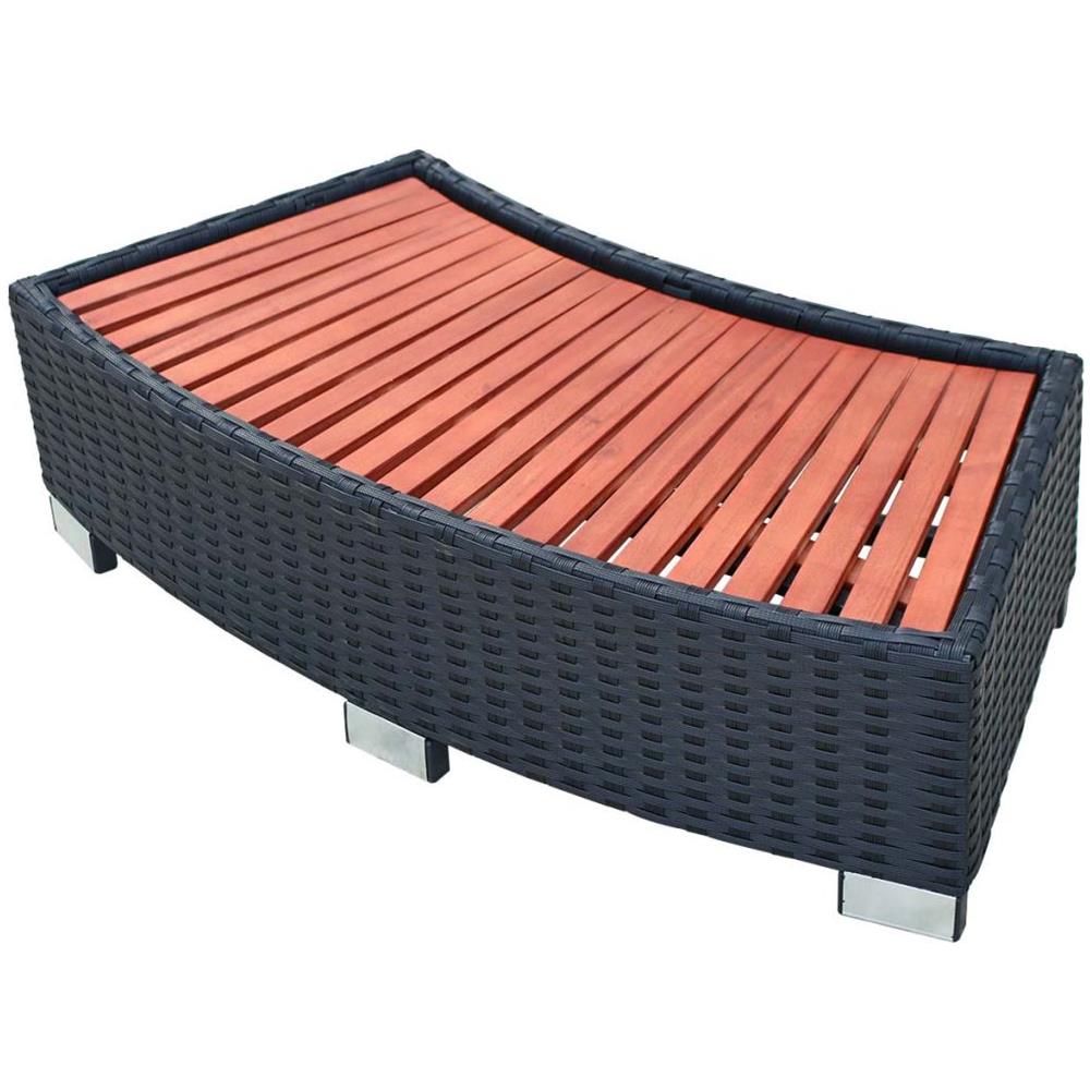 Scalino Per Spa In Polyrattan 92x45x25 Cm Nero - Foto 1