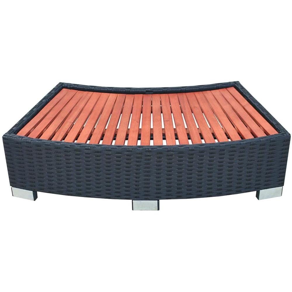 Scalino Per Spa In Polyrattan 92x45x25 Cm Nero - Foto 2