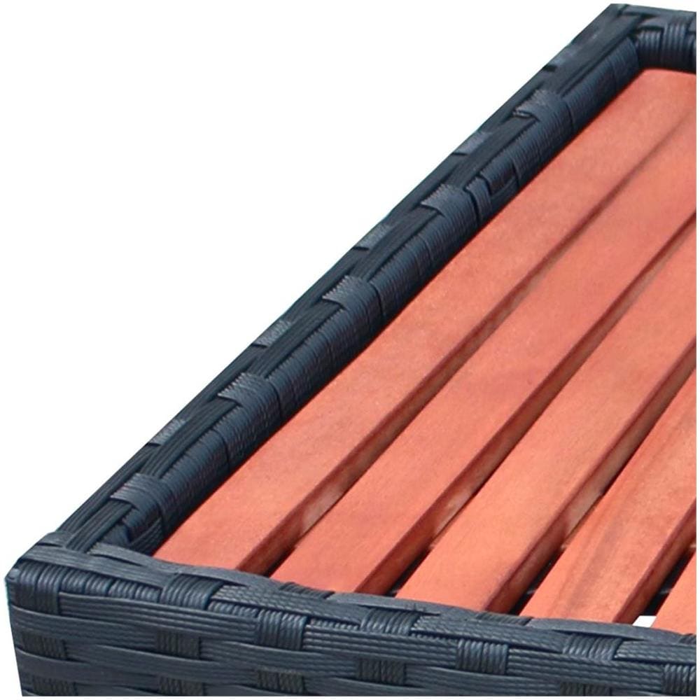 Scalino Per Spa In Polyrattan 92x45x25 Cm Nero - Foto 8