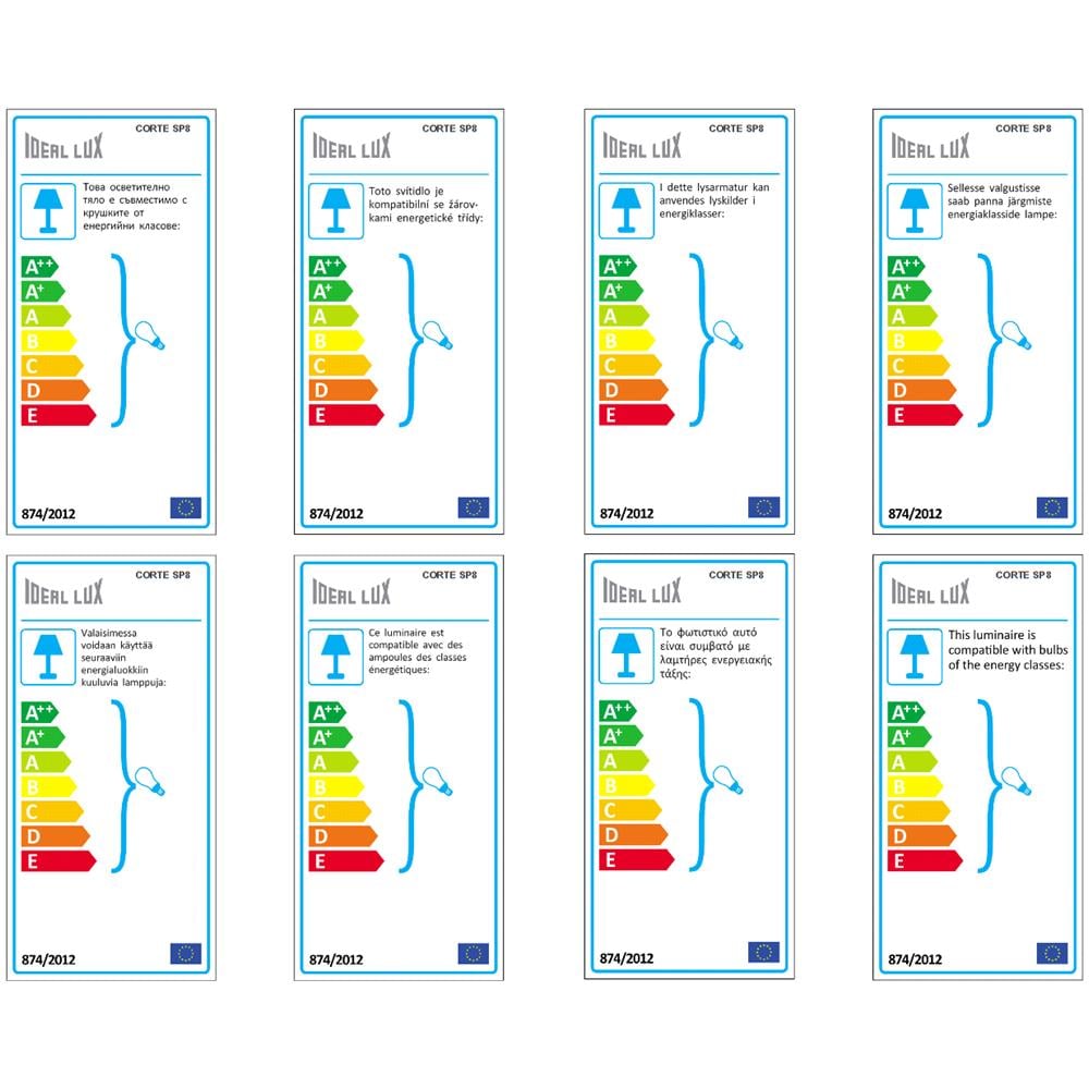 Lampada A Sospensione 8 X 40w E14 Bianco Antico - Foto 3