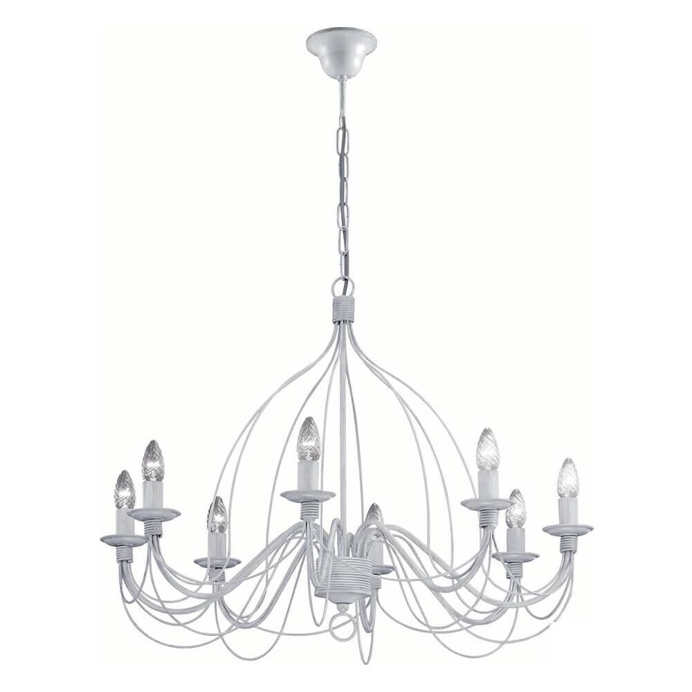 Lampada A Sospensione 8 X 40w E14 Bianco Antico - Foto 1